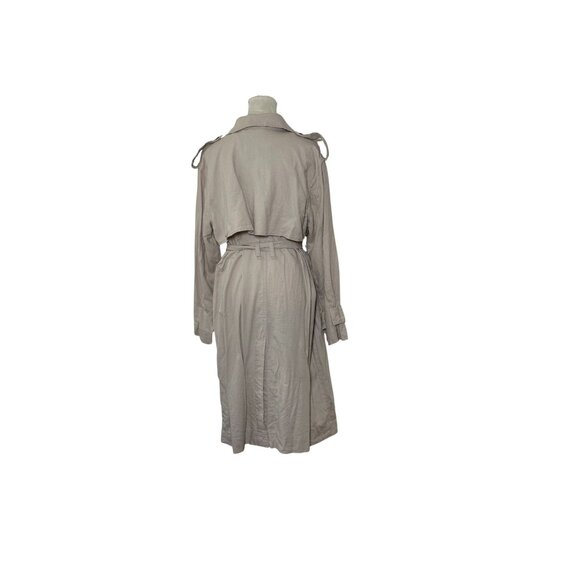 A New Day Women's Linen Long Sleeve Belted Trench Coat Tan Size XL Fall Fashion - Picture 2 of 8